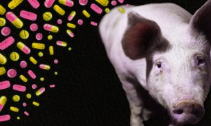 A pig at a factory farm